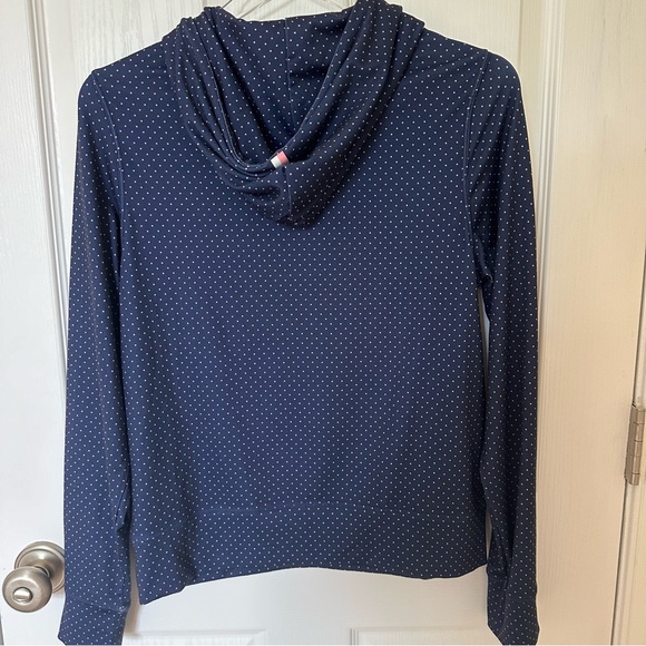 Women’s small - Rhoback Polka Dot Navy/Pink Performance hoodie- cute athleisure! - Picture 2 of 5
